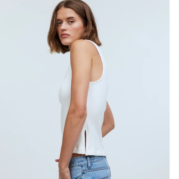 Madewell Tops - NWT Madewell Ivory Side-Slit Mockneck Tank SZ Various